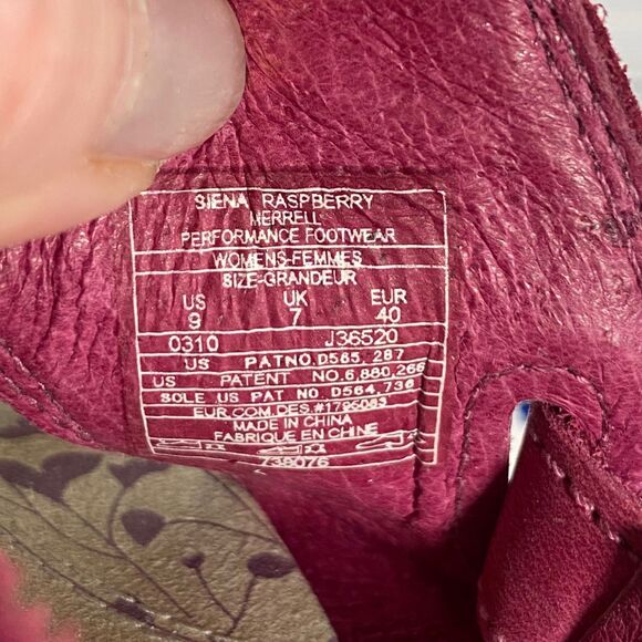 Merrell Siena Raspberry Toe Loop Sandals Women’s Size 9 Pink Suede Hook & Loop - Picture 3 of 9